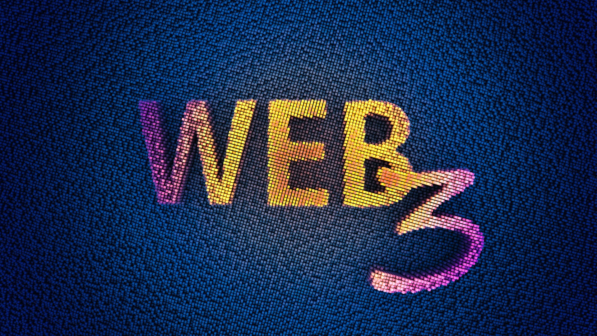 Fond pixélisé coloré avec texte WEB 3